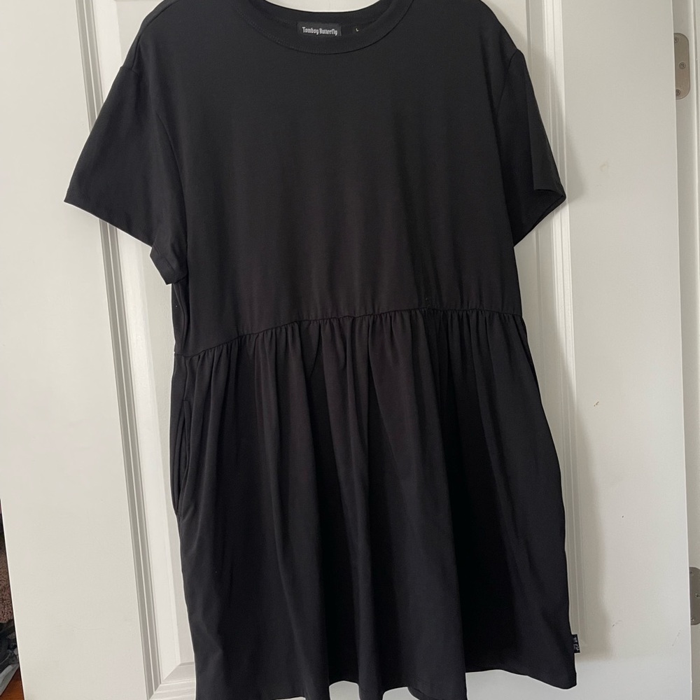 Tomboy Butterfly Jordan Babydoll Black Dress